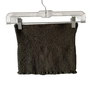 Express One Eleven Olive Green Tube Top